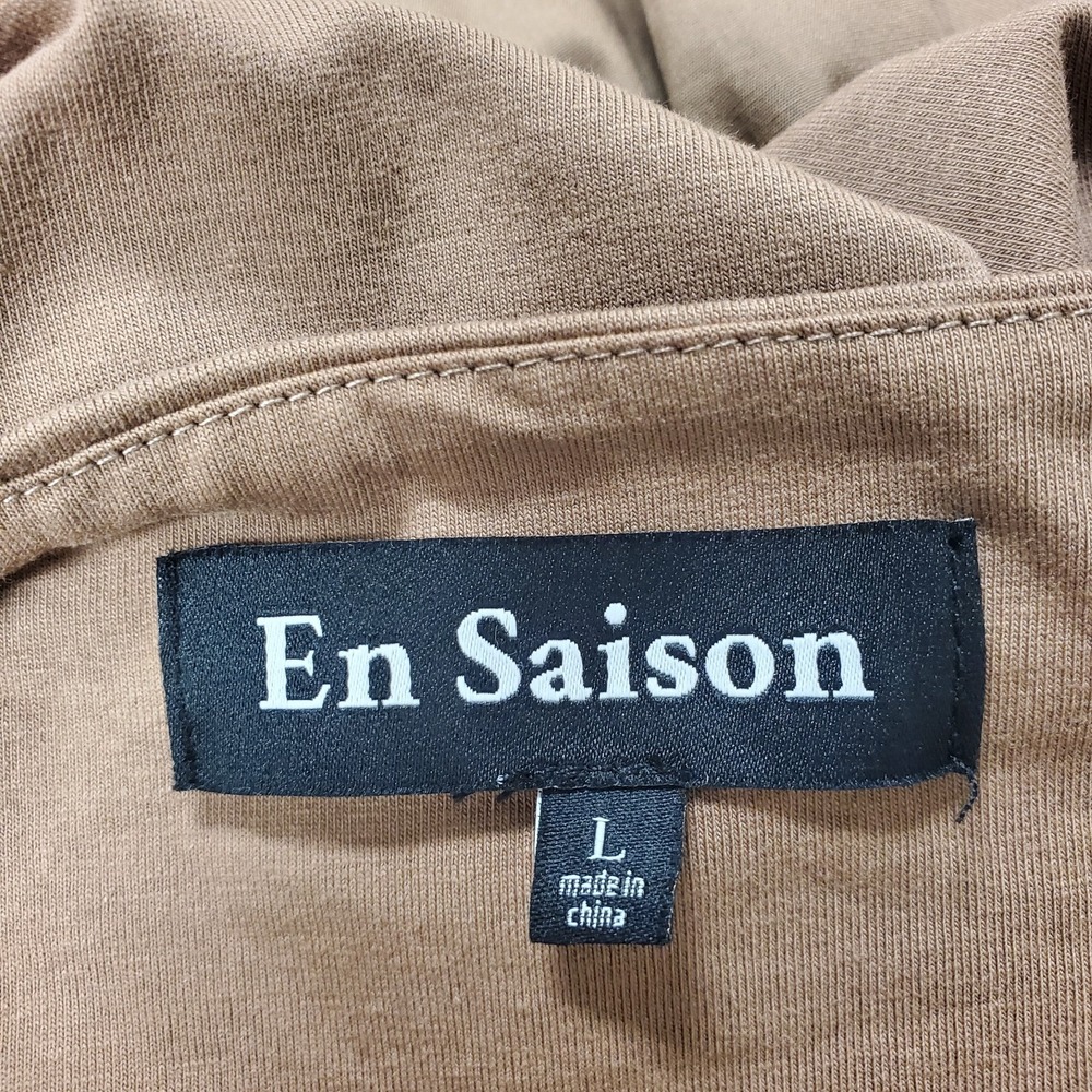 En Saison Maxi Dress Size L Brown Cowl Modest Retro Old Money Classic Ladylike - Picture 7 of 13